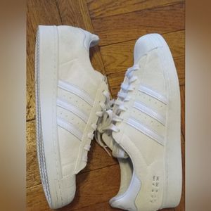 Adidas superstar size 11.5 , white suede, white stripes.